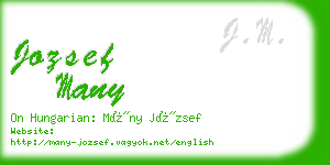 jozsef many business card